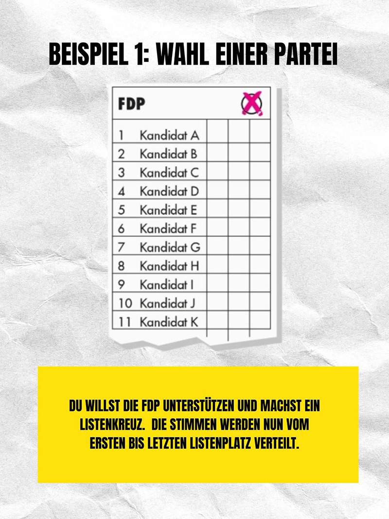 Beispiel 1 - Wahl einer Partei