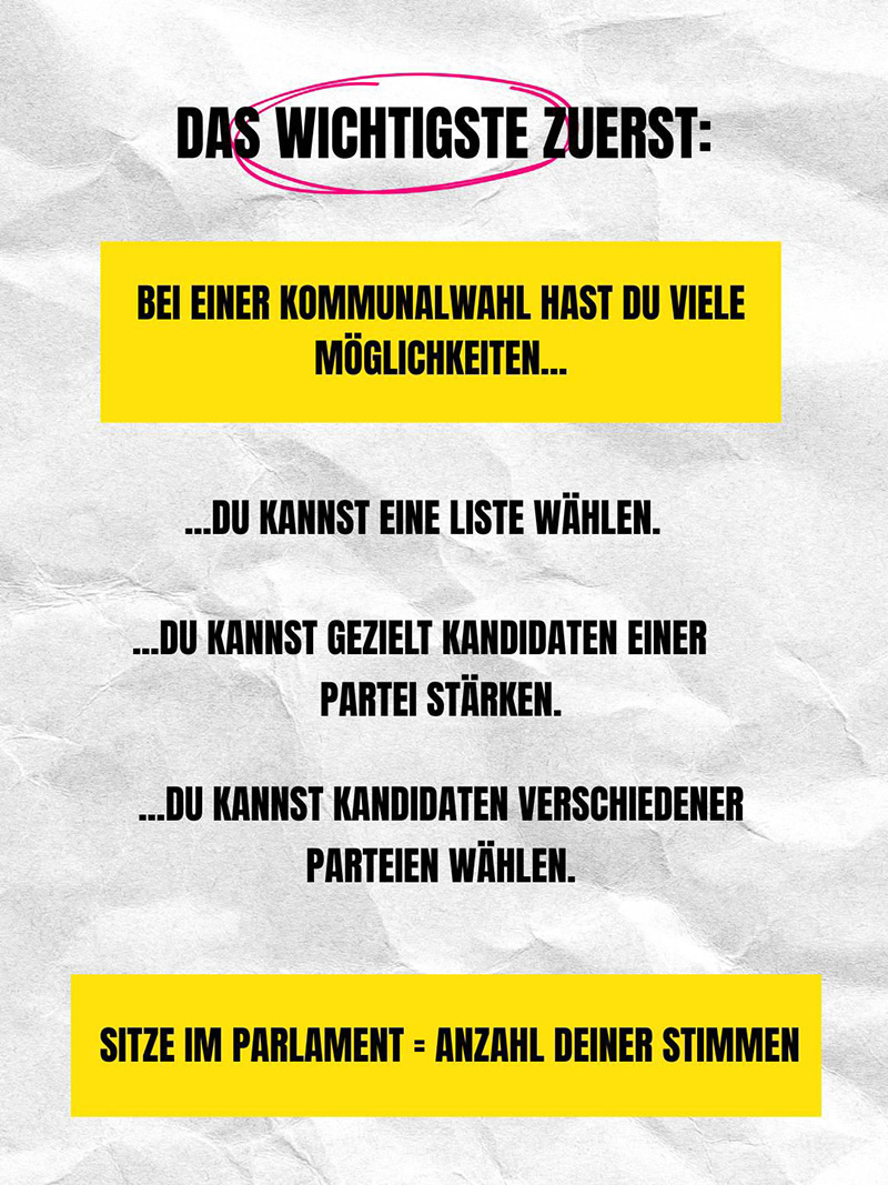 Das wichtigste zuerst